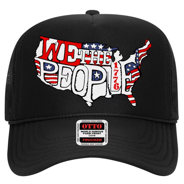 We The People Usa 1776 Map High Crown Mesh Trucker Hat