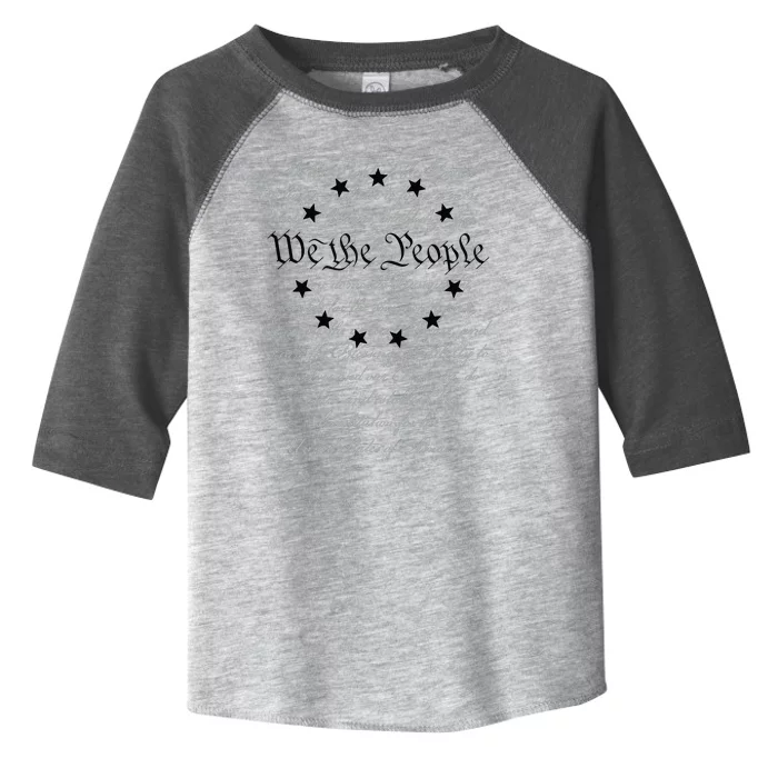 WE THE PEOPLE Preamble US Constitution 4th Of July White Toddler Fine Jersey T-Shirt