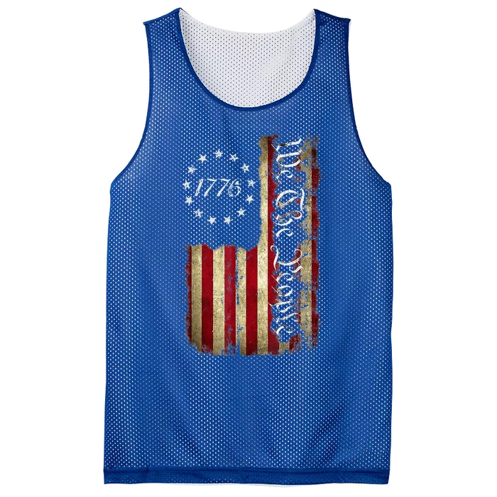 We The People 1776 American Flag 4th Of July Mesh Reversible Basketball Jersey Tank