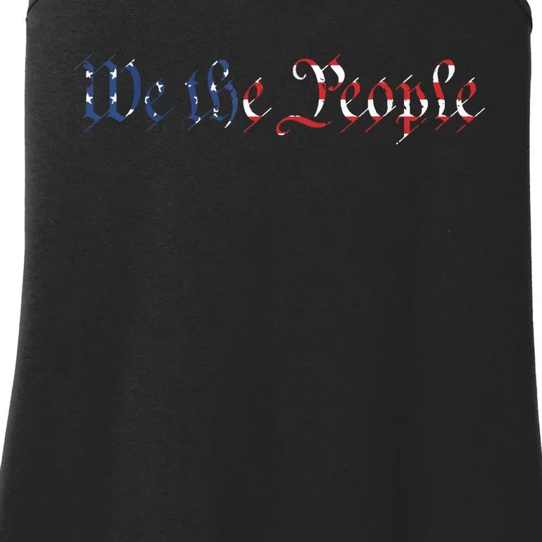 We The People US Constitution 1776 Freedom American Flag Ladies Essential Tank