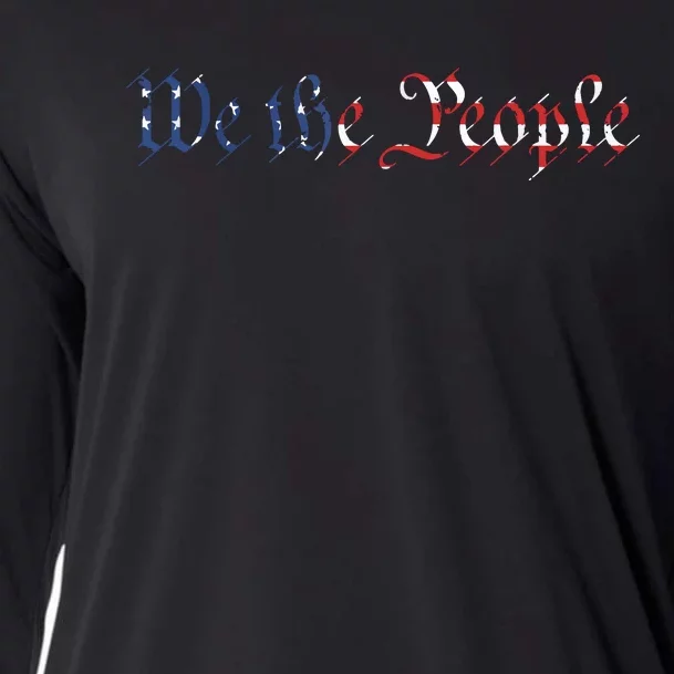 We The People US Constitution 1776 Freedom American Flag Cooling Performance Long Sleeve Crew