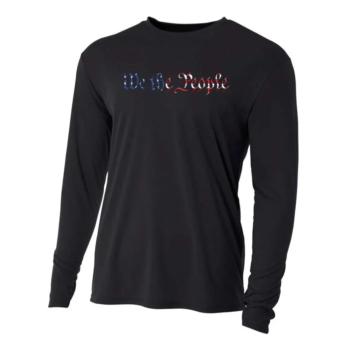 We The People US Constitution 1776 Freedom American Flag Cooling Performance Long Sleeve Crew