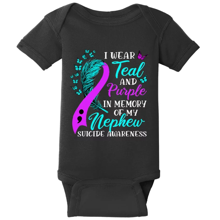 Wear Teal Purple in memory of my Nephew Suicide Awareness Baby Bodysuit