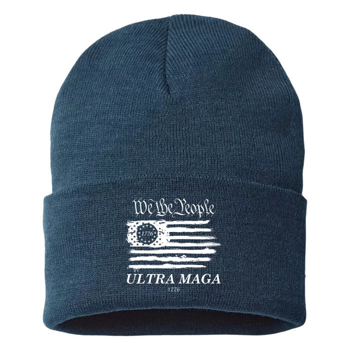 We The People Ultra MAGA Proud Betsy Ross 1776 Flag Sustainable Knit Beanie