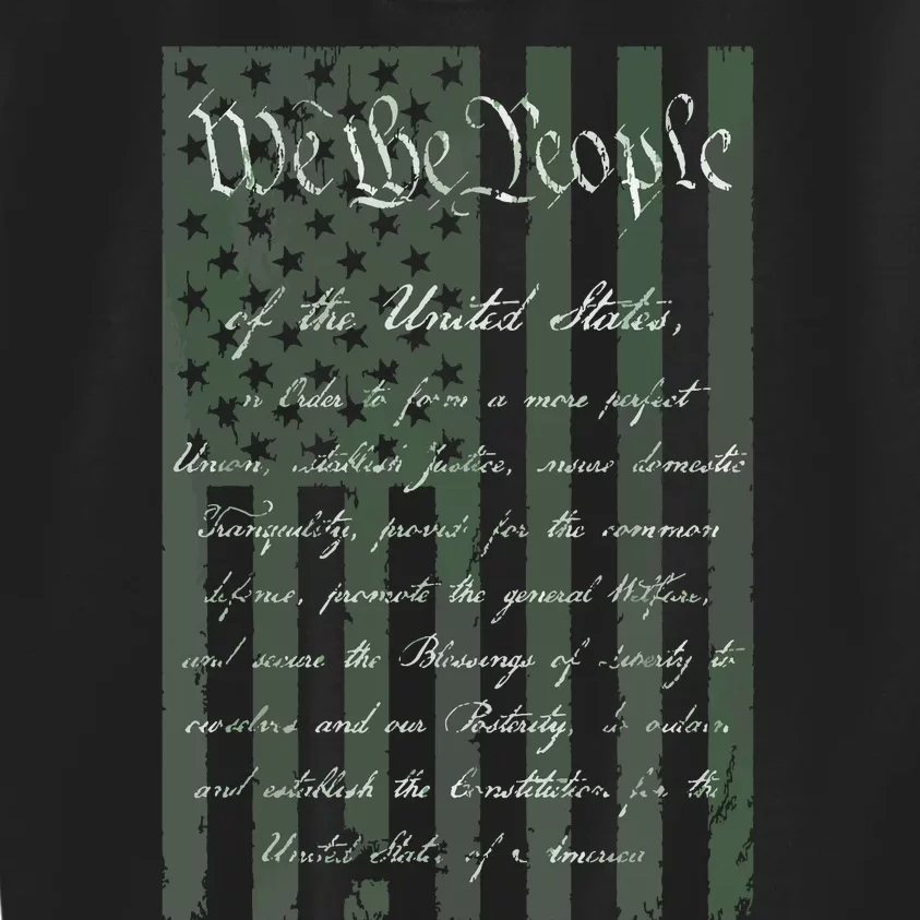 WE THE PEOPLE US CONSTITUTION PREAMBLE UNITED STATES FLAG Kids Sweatshirt