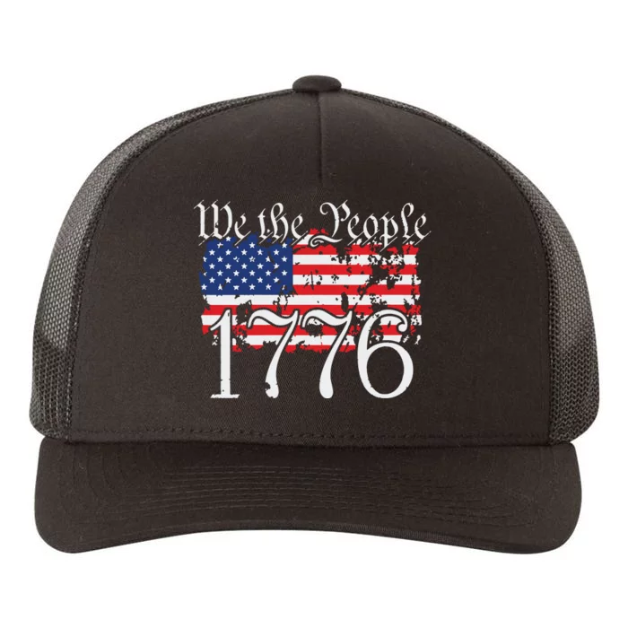 We The People 1776 US Constitution Freedom American Flag Yupoong Adult 5-Panel Trucker Hat