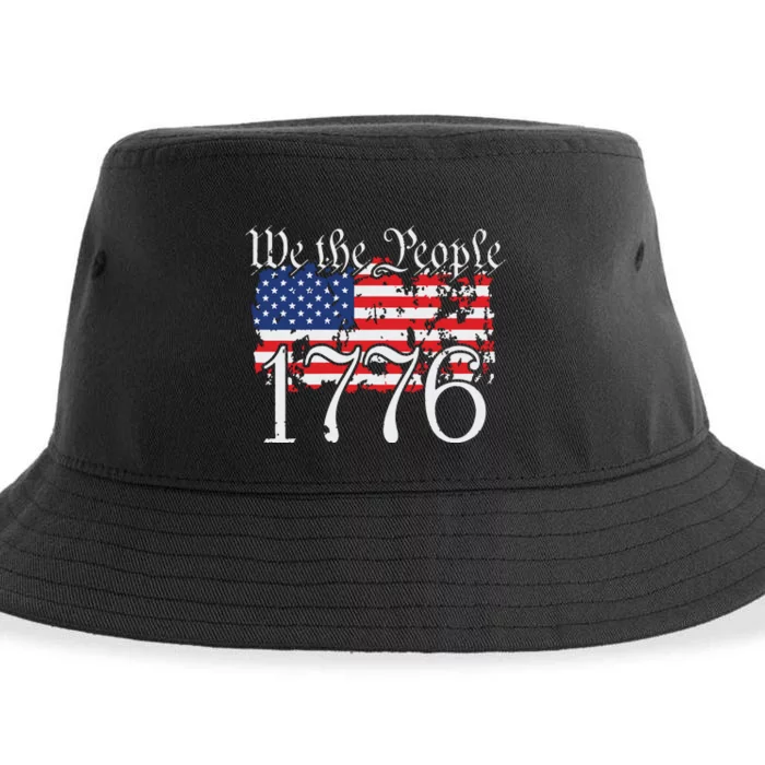 We The People 1776 US Constitution Freedom American Flag Sustainable Bucket Hat