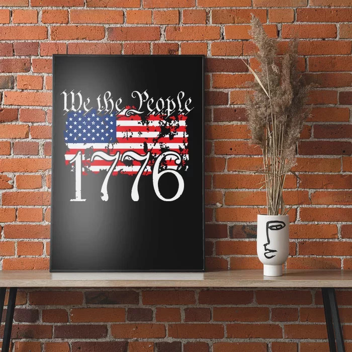 We The People 1776 US Constitution Freedom American Flag Poster