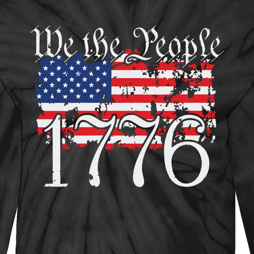 We The People 1776 US Constitution Freedom American Flag Tie-Dye Long Sleeve Shirt