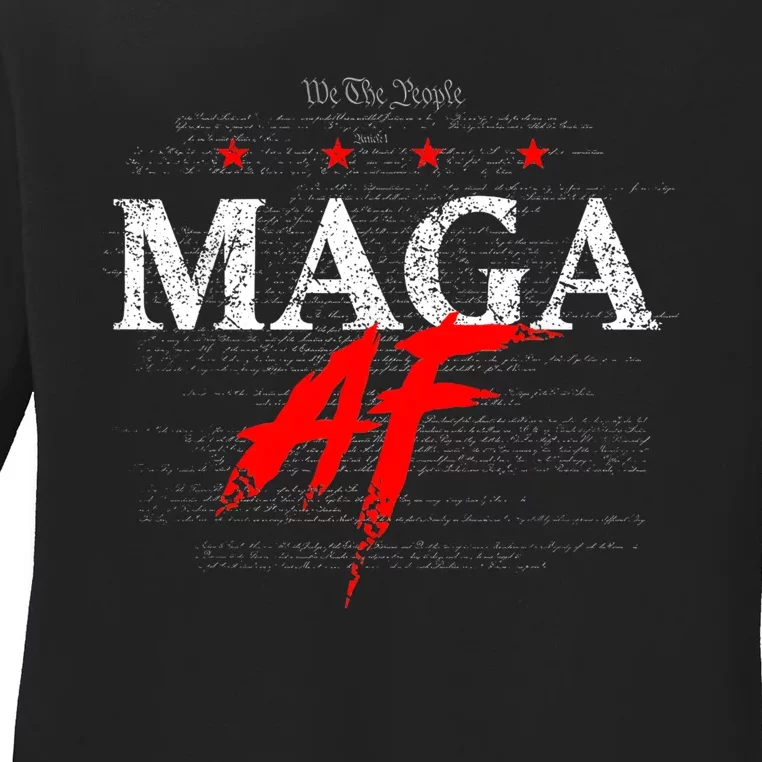 We The People Maga Af Ladies Long Sleeve Shirt