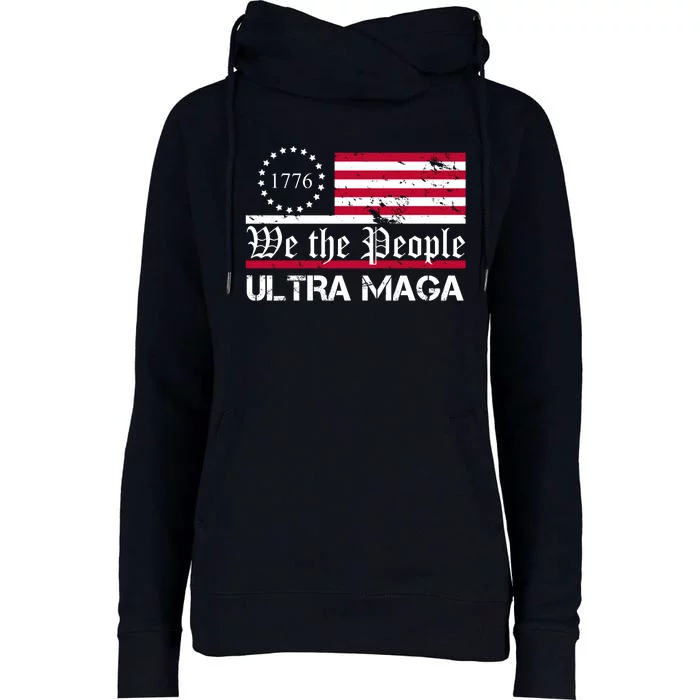 We The People 1776 Ultra Maga Womens Funnel Neck Pullover Hood