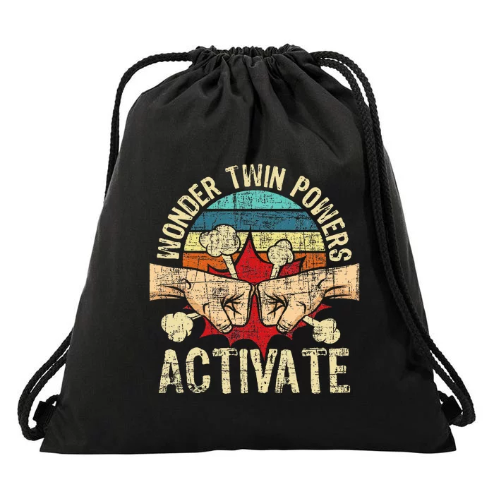 Wonder Twin Powers Activate Twins Brother Sister Sibling Drawstring Bag