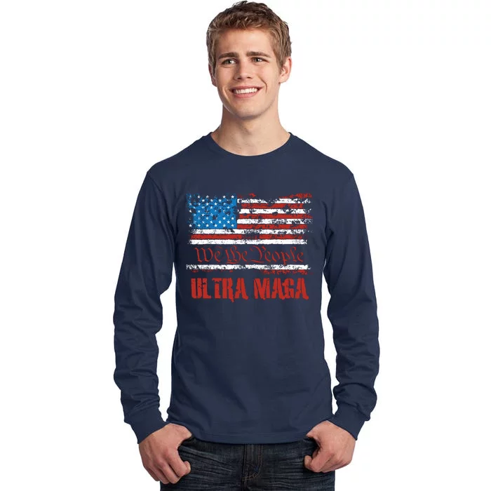 We The People Ultra MAGA King Vintage USA Flag Pride Tall Long Sleeve T-Shirt