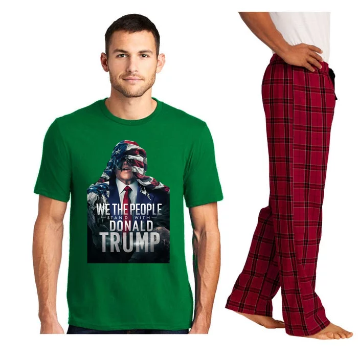 We The People Stand With Donald Trump 2024 American Flag Gift Pajama Set