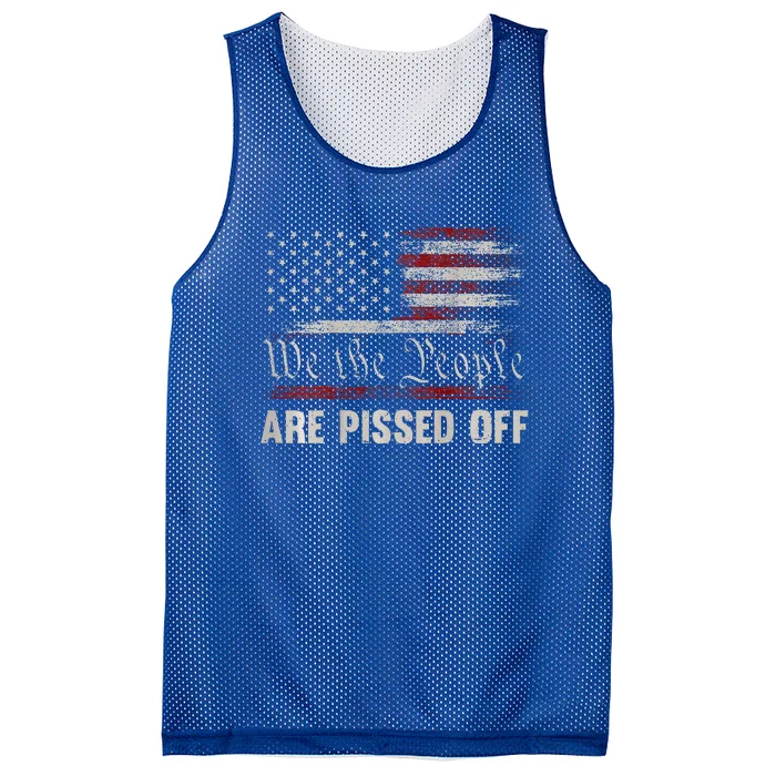 We The People Are Pissed Off Vintage US America Flag Mesh Reversible Basketball Jersey Tank