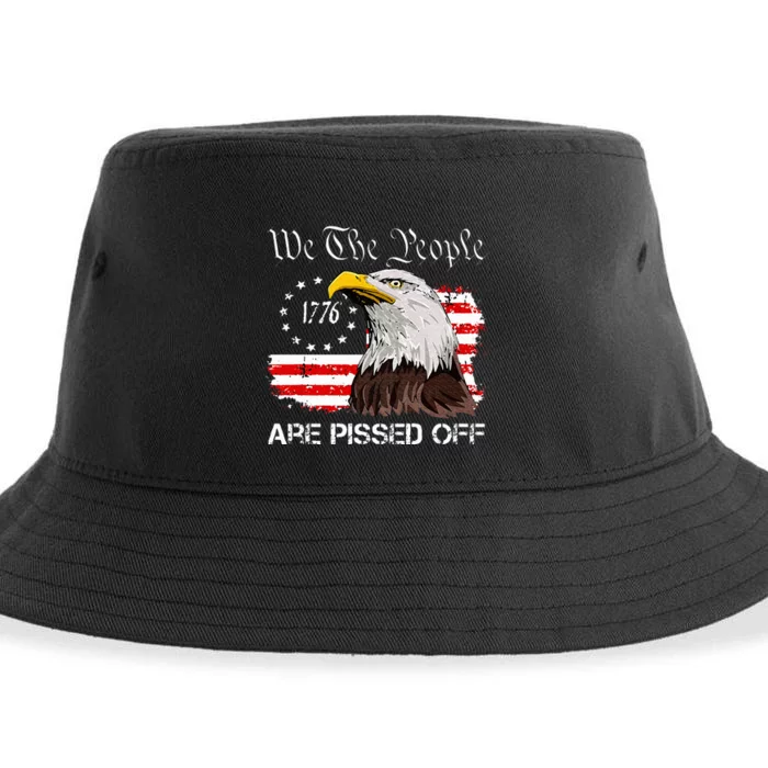 We The People Are Pissed Off Vintage Us American Flag Eagle Sustainable Bucket Hat