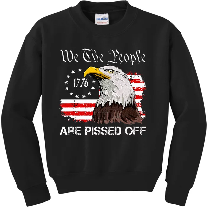 We The People Are Pissed Off Vintage Us American Flag Eagle Kids Sweatshirt