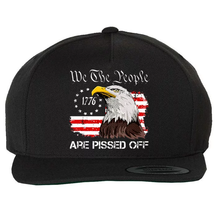 We The People Are Pissed Off Vintage Us American Flag Eagle Wool Snapback Cap