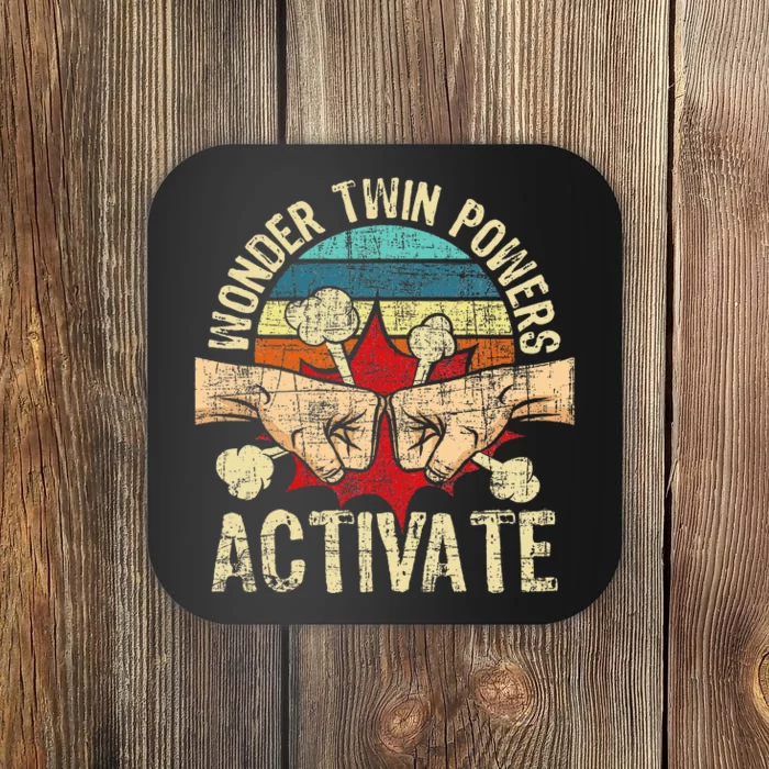 Wonder Twin Powers Activate Twins Brother Sister Sibling Coaster