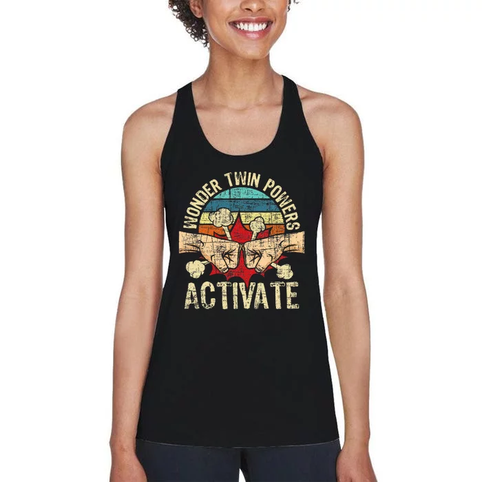 Wonder Twin Powers Activate Twins Brother Sister Sibling Women's Racerback Tank