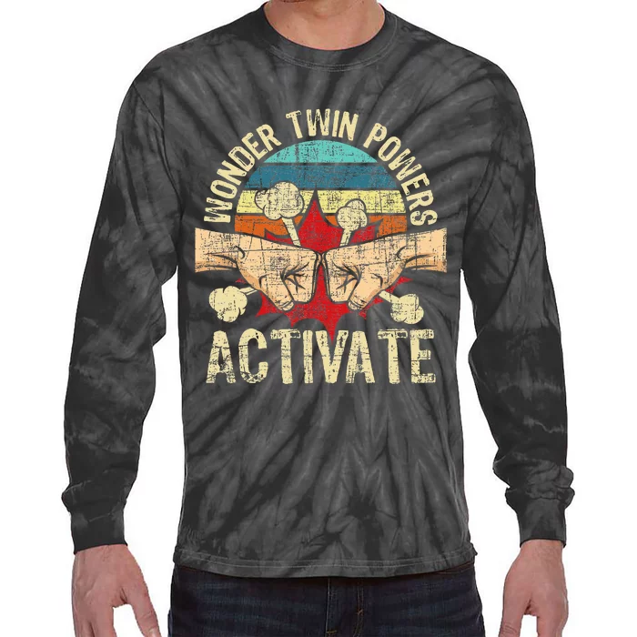 Wonder Twin Powers Activate Twins Brother Sister Sibling Tie-Dye Long Sleeve Shirt