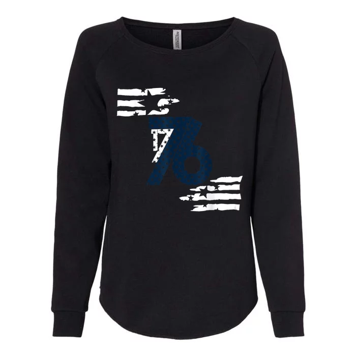 We The People 1776 American Flag Womens California Wash Sweatshirt