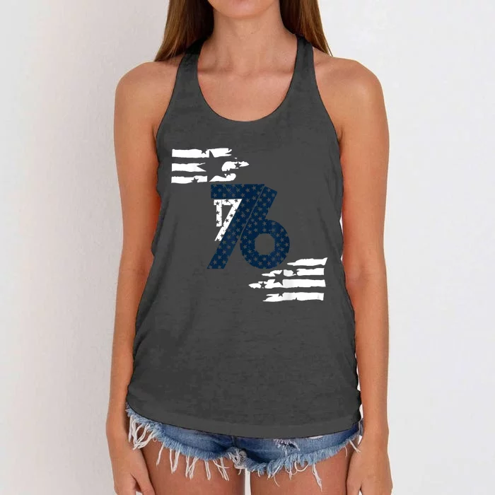 We The People 1776 American Flag Women's Knotted Racerback Tank