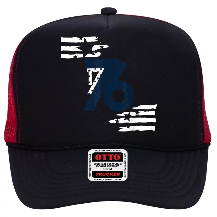 We The People 1776 American Flag High Crown Mesh Trucker Hat