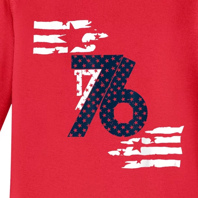 We The People 1776 American Flag Baby Long Sleeve Bodysuit