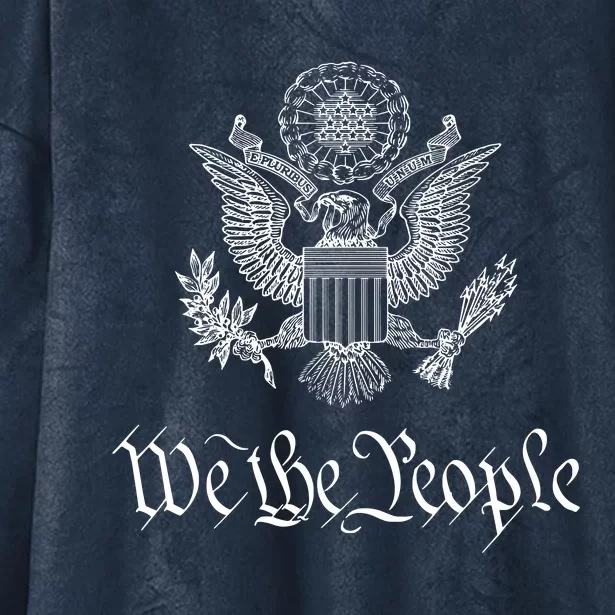 WE THE PEOPLE AMERICAN BALD EAGLE SEAL FLAG US CONSTITUTION Hooded Wearable Blanket