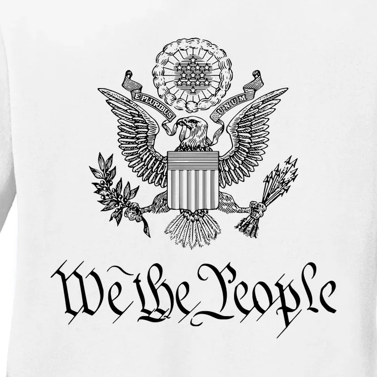 WE THE PEOPLE AMERICAN BALD EAGLE SEAL FLAG US CONSTITUTION Ladies Long Sleeve Shirt