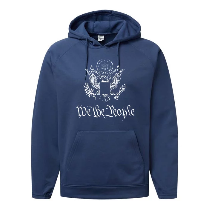 WE THE PEOPLE AMERICAN BALD EAGLE SEAL FLAG US CONSTITUTION Performance Fleece Hoodie