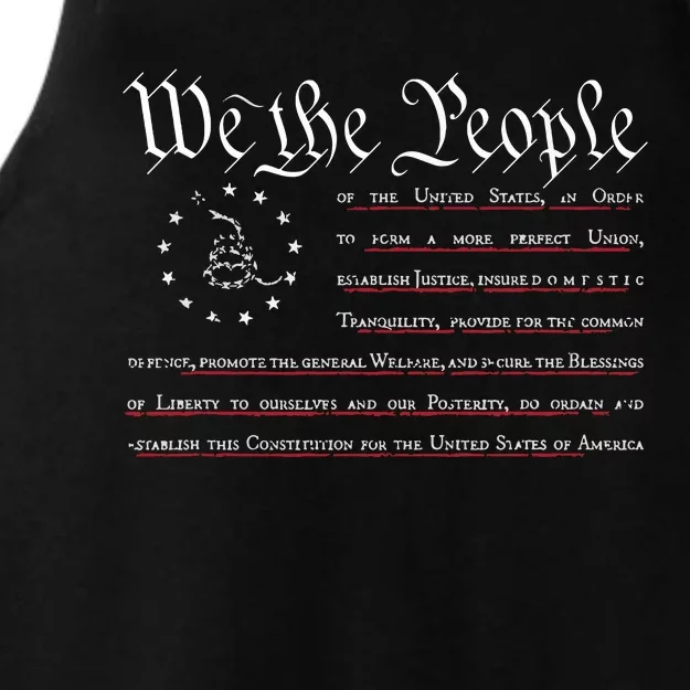 We The People Gadsden USA Flag Preamble Of The Constitution Ladies Tri-Blend Wicking Tank