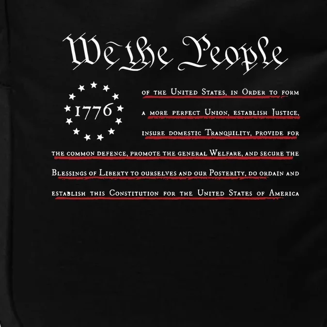 WE THE PEOPLE Preamble US Constitution 4th Of July 1776 Impact Tech Backpack