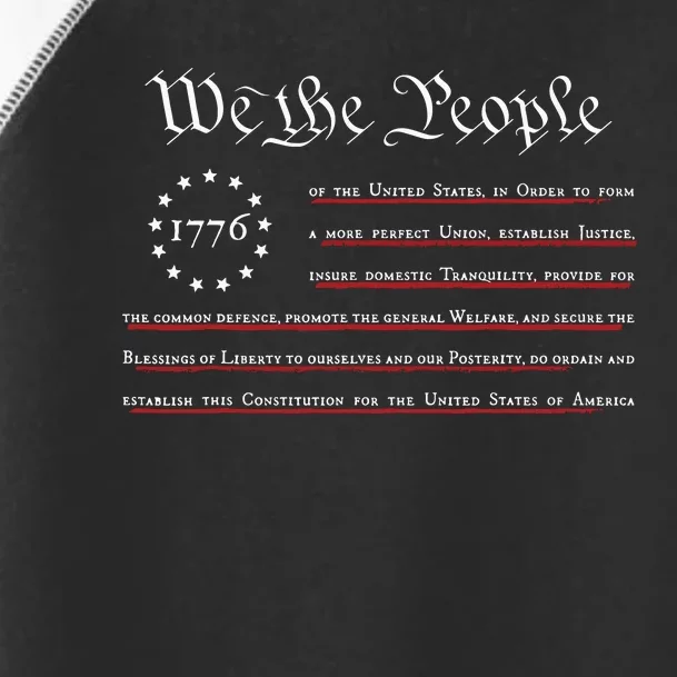 WE THE PEOPLE Preamble US Constitution 4th Of July 1776 Toddler Fine Jersey T-Shirt