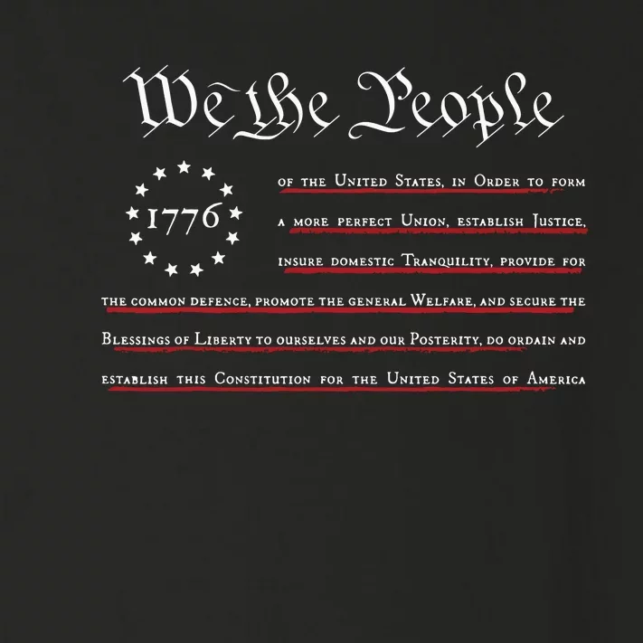 WE THE PEOPLE Preamble US Constitution 4th Of July 1776 Toddler Long Sleeve Shirt