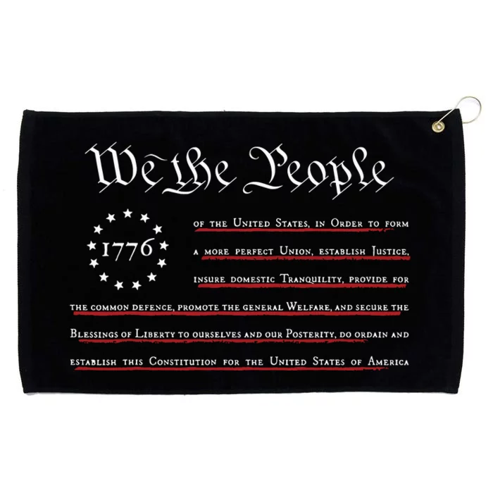 WE THE PEOPLE Preamble US Constitution 4th Of July 1776 Grommeted Golf Towel