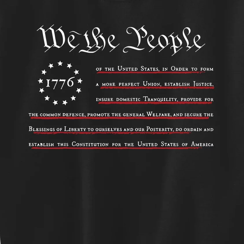 WE THE PEOPLE Preamble US Constitution 4th Of July 1776 Kids Sweatshirt