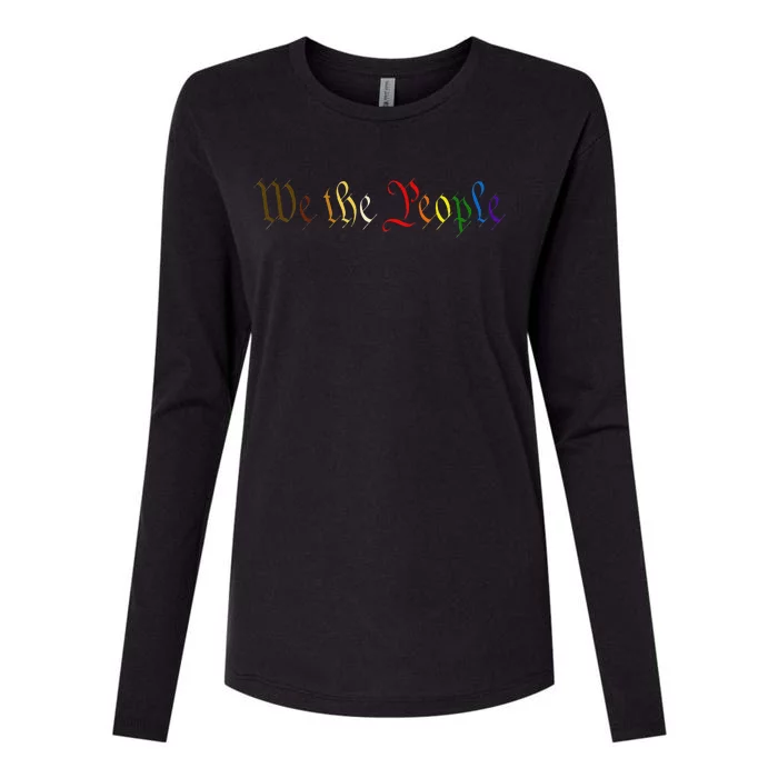 We The People Means Everyone Lgbt Rainbow Equality Womens Cotton Relaxed Long Sleeve T-Shirt