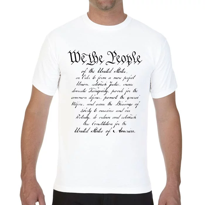 WE THE PEOPLE Preamble To The US Constitution Patriotic Comfort Colors T-Shirt