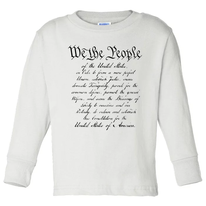 WE THE PEOPLE Preamble To The US Constitution Patriotic Toddler Long Sleeve Shirt