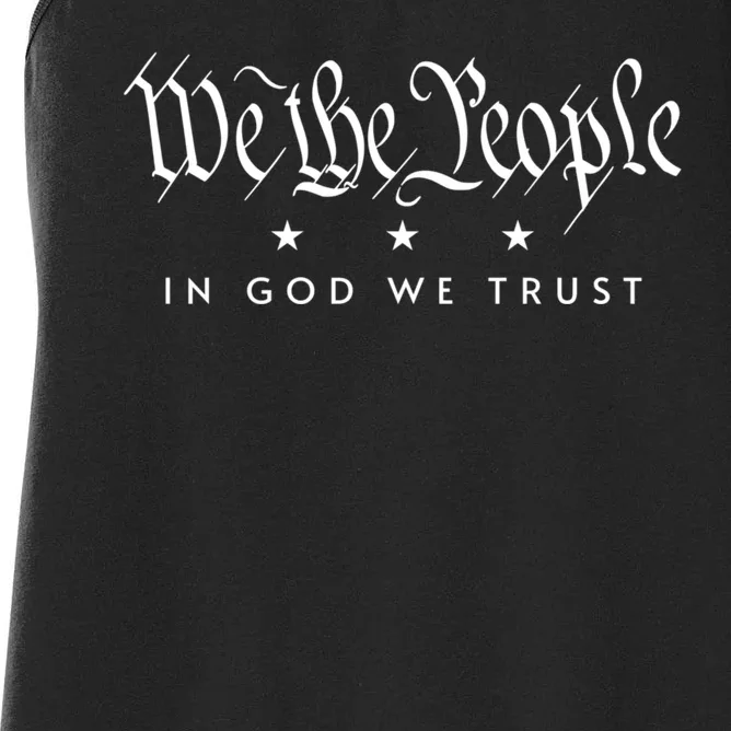 WE THE PEOPLE IN GOD WE TRUST USA AMERICAN PATRIOT PRIDE Women's Racerback Tank