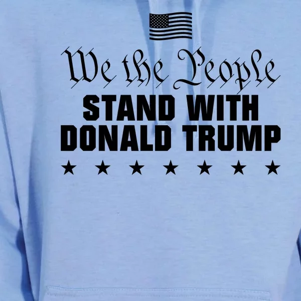 We The People Stand With Donald Trump 2024 Trump Indictment USA Flag Unisex Surf Hoodie