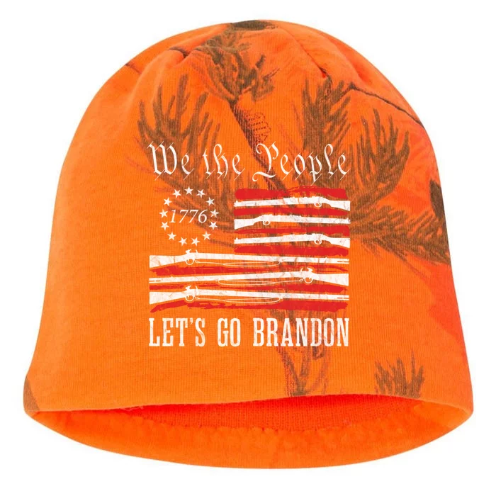 We The People LetS Go Brandon American Flag 1776 With Guns Gift Kati - Camo Knit Beanie