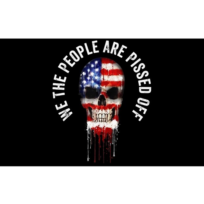 We The People Are Pissed Off Vintage USA America Skull Flag Bumper Sticker