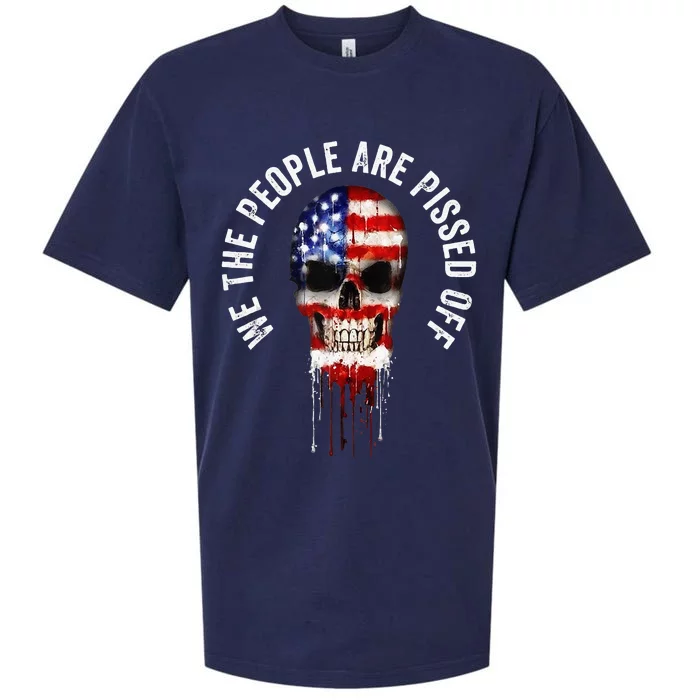 We The People Are Pissed Off Vintage USA America Skull Flag Sueded Cloud Jersey T-Shirt