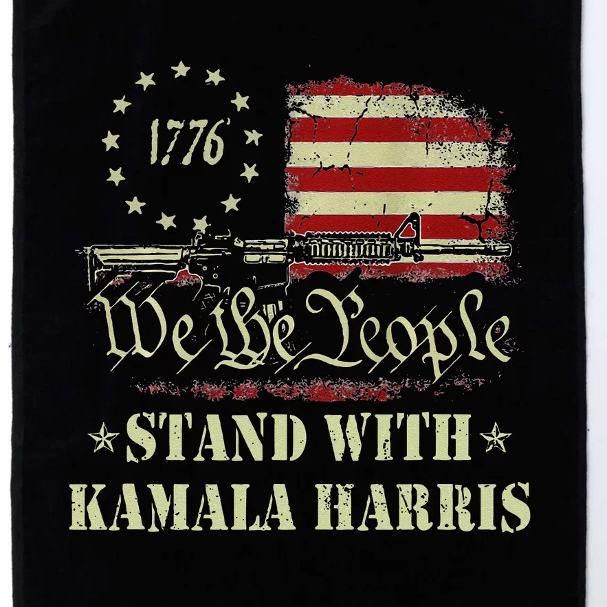 We The People Stand With Kamala Harris 2024 American Flag Platinum Collection Golf Towel