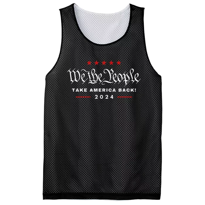 We The People Take America Back 4th Of July Trump Maga 2024 Mesh Reversible Basketball Jersey Tank