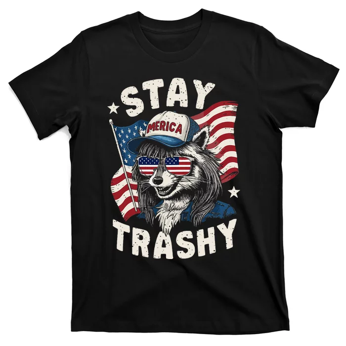 White Trash Party Attire Redneck Raccoon Stay Trashy Usa T-Shirt