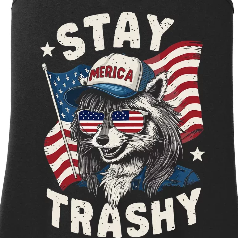 White Trash Party Attire Redneck Raccoon Stay Trashy Usa Ladies Essential Tank